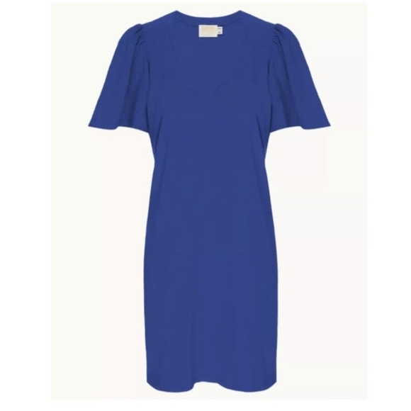 Nation LTD Anthropologie Mallory Dress Royal Blue 100% Cotton Size XS - Picture 2 of 11